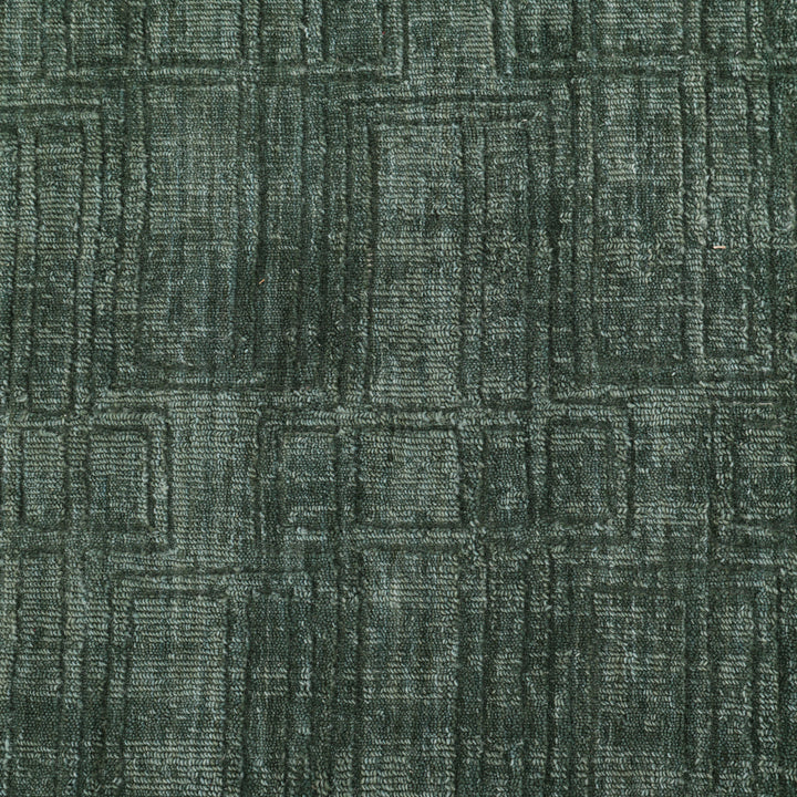 Green Solid Wool Rug