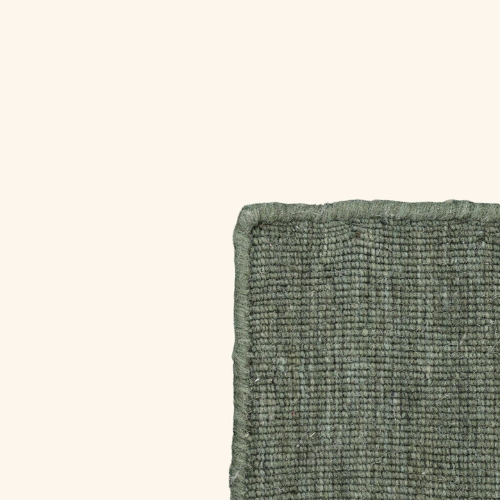 Green Solid Wool Rug