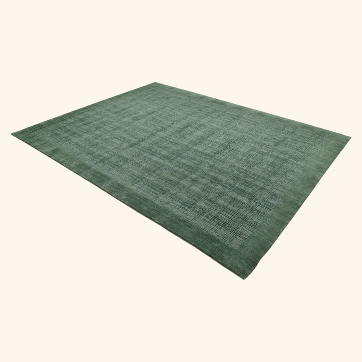 Green Solid Wool Rug