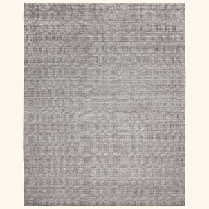 Grey Solid Art Silk Blend Rug