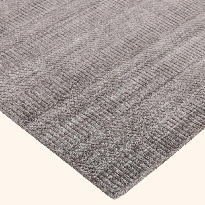 Grey Solid Art Silk Blend Rug