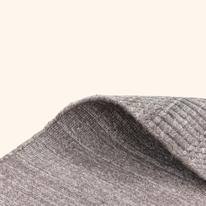 Grey Solid Art Silk Blend Rug