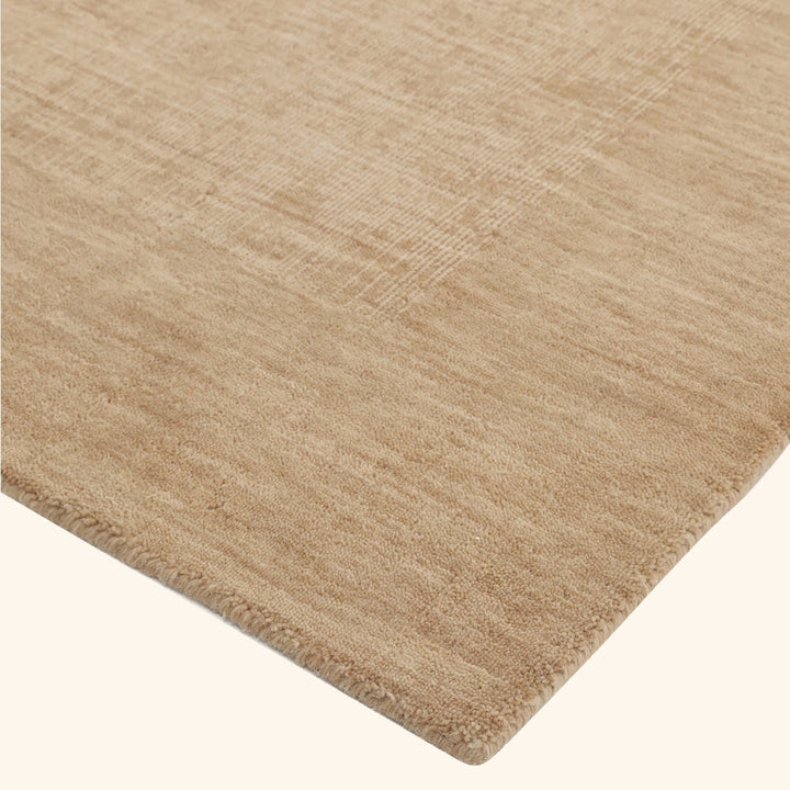 Brown Solid Wool Rug