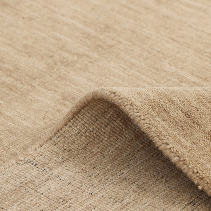 Brown Solid Wool Rug