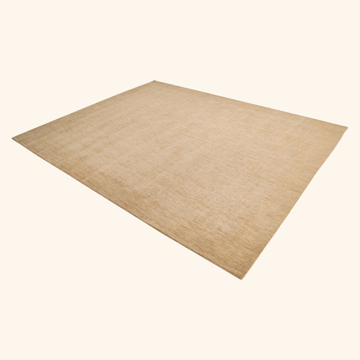Brown Solid Wool Rug
