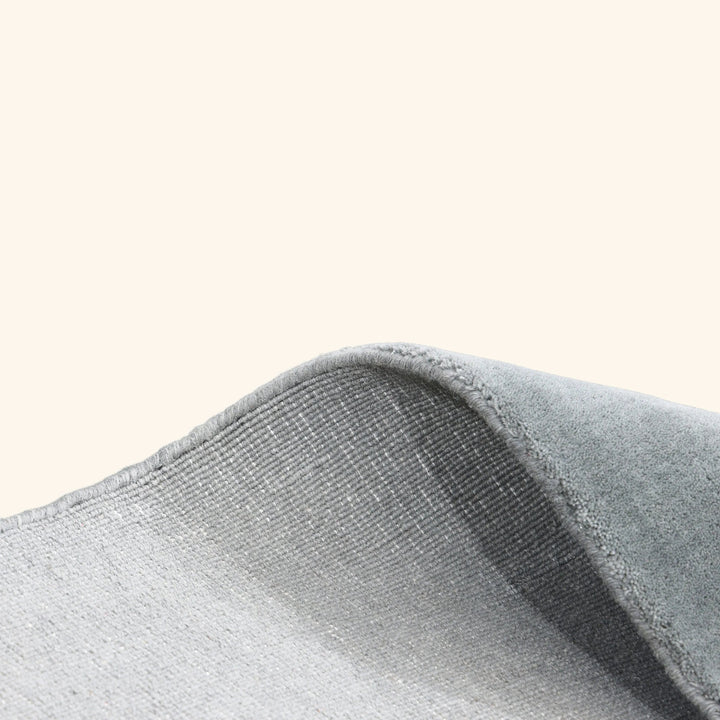 Grey Solid Wool Rug - 8' x 10'