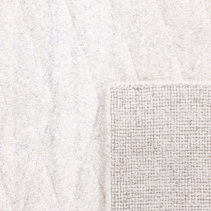 Ivory Solid Art Silk Wool Blend Rug - 5' x 8'
