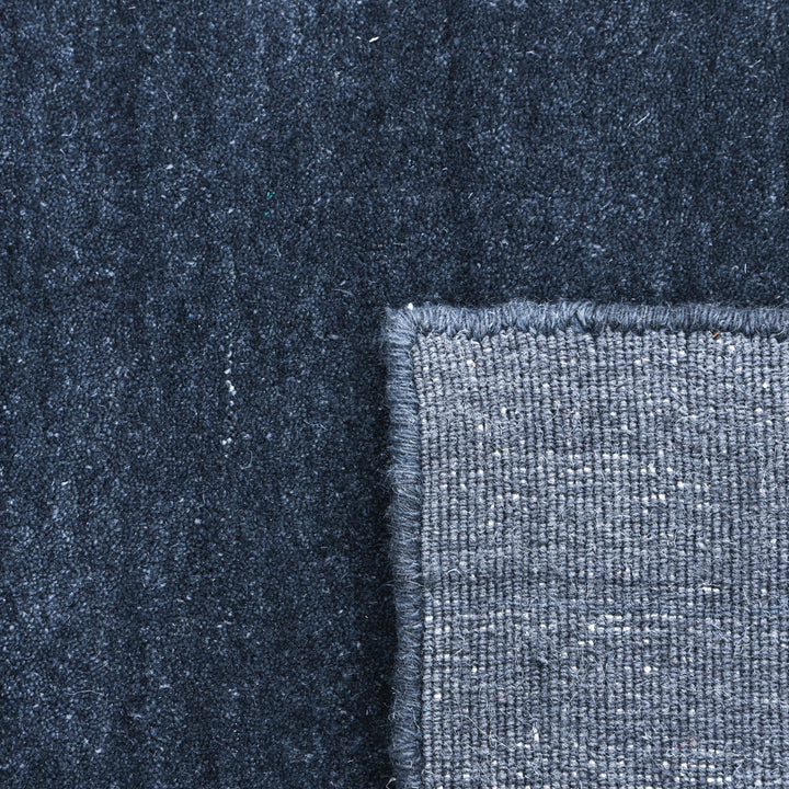 Blue Solid Wool Rug