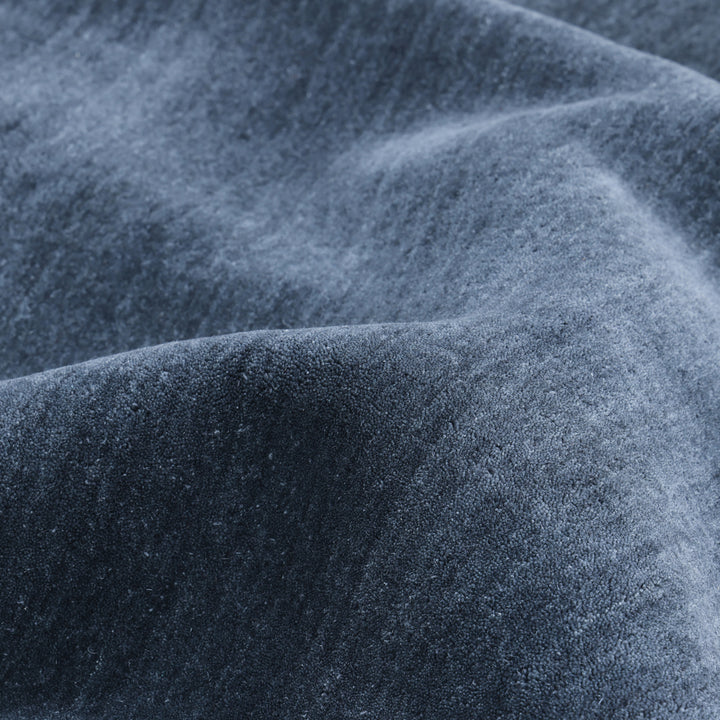 Blue Solid Wool Rug