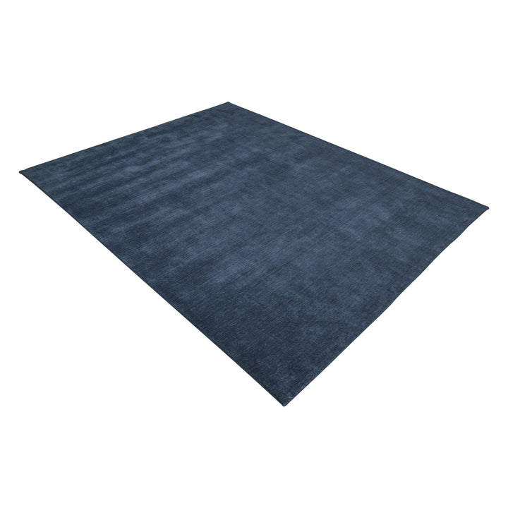 Blue Solid Wool Rug