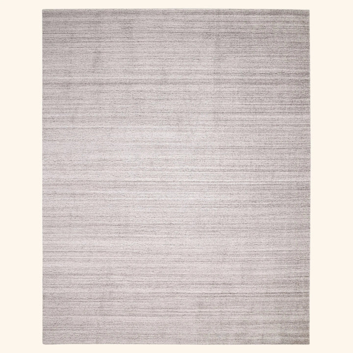 Grey Solid Wool Art Silk Blend Rug
