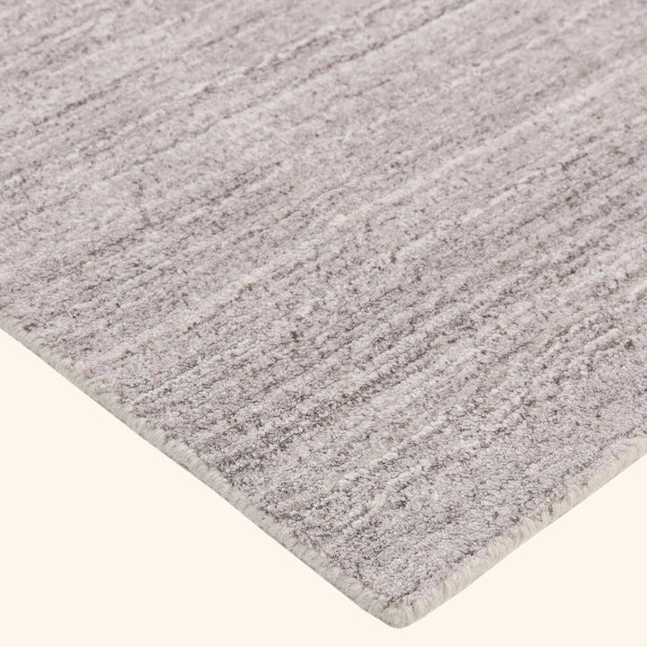 Grey Solid Wool Art Silk Blend Rug