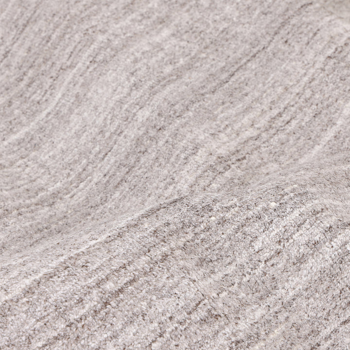 Grey Solid Wool Art Silk Blend Rug