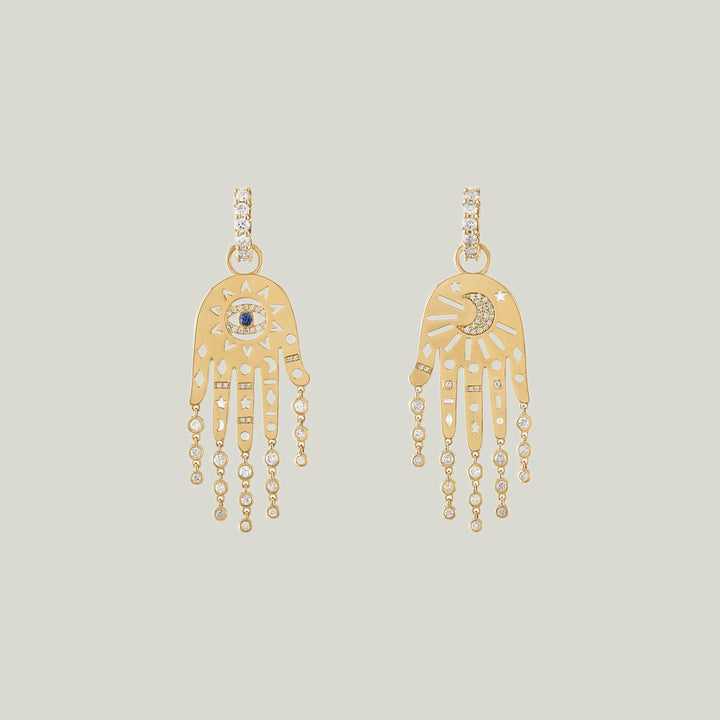 Divine Intervention Drops with Diamond Huggies, Yellow Gold