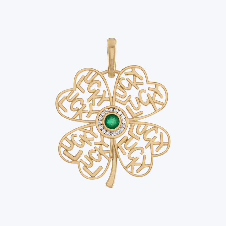 I Feel Lucky Pendant, Emerald