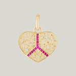Peace & Love Pendant, Ruby