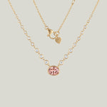 Bubbles Small Necklace #22 (deep pink zircon oval)