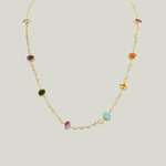 Tiny Letters Necklace, Rainbow, FIERCE, 20"
