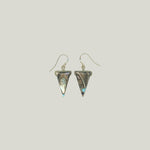 Turquoise Copper Abalone Triangle Drop Earrings
