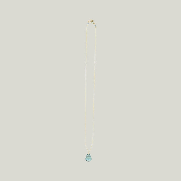 Aqua Quartz Drop Necklace