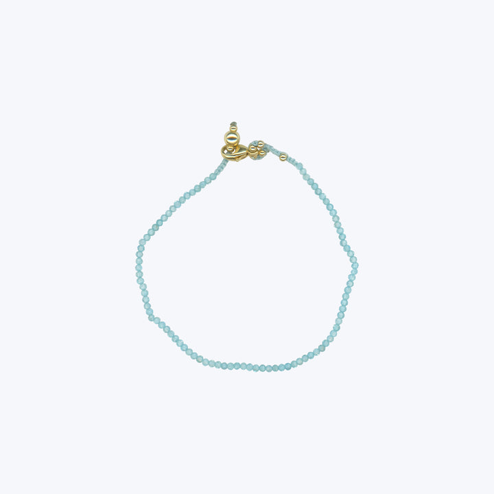 Woven Lt. Blue Cord Aquamarine Bracelet