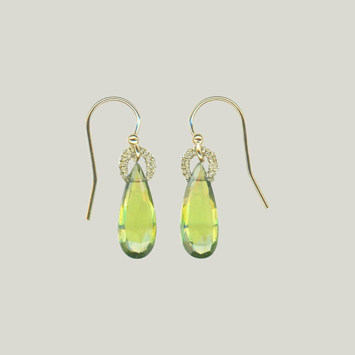 Peridot Quartz Drop Earrings