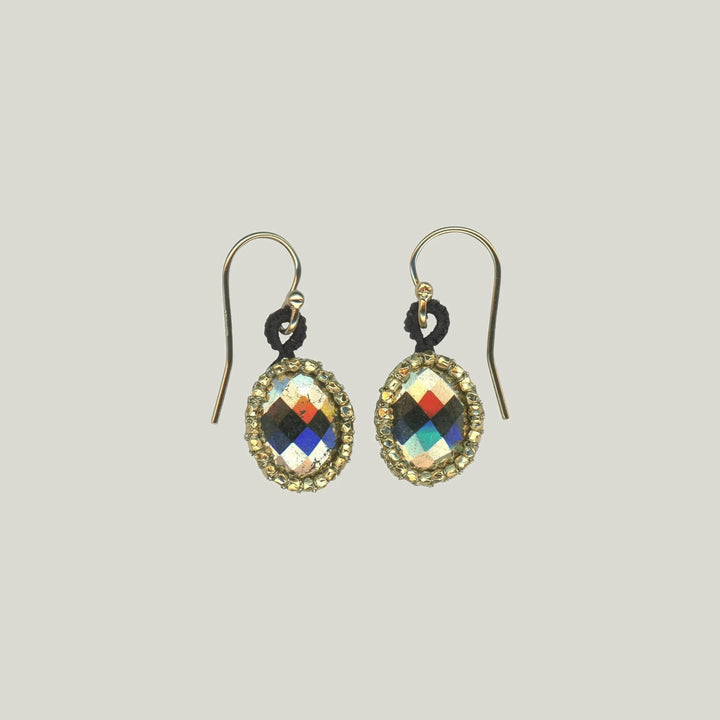 Caged Pave Pyrite Earrings