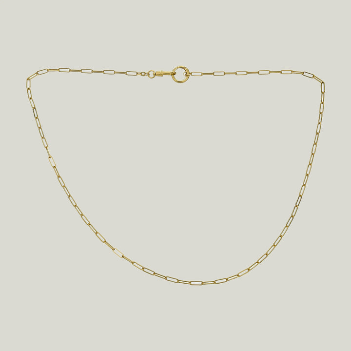 14KYG 20" Paperclip Link Chain with Charm Clasp