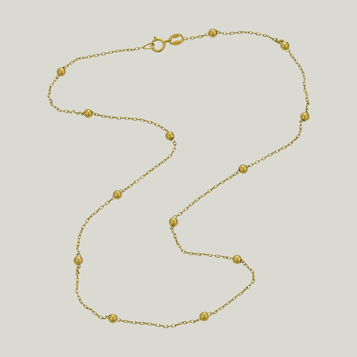 14KYG Saturn Gold Ball Station Chain