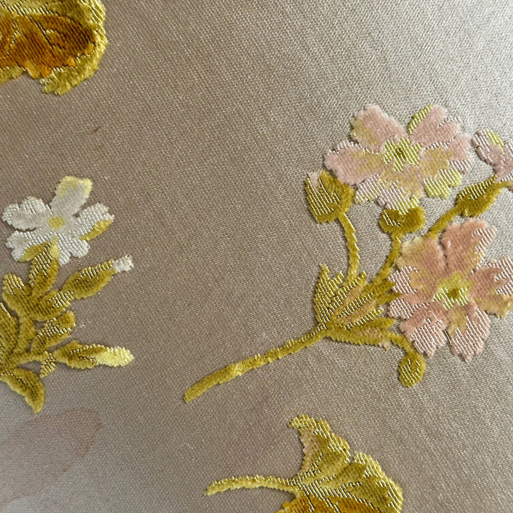 Antique Silk Brocade Pillow, Floral Drift