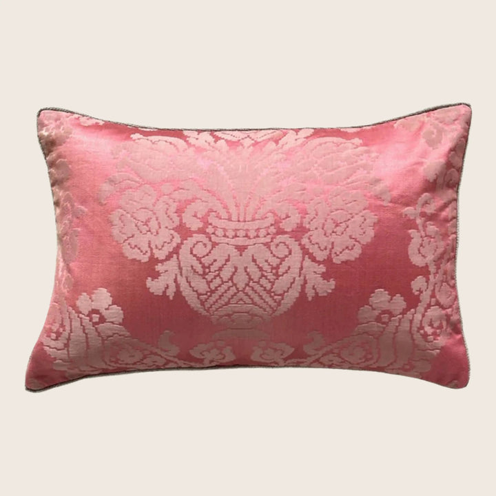 Antique Silk Damask Lumbar Pillow