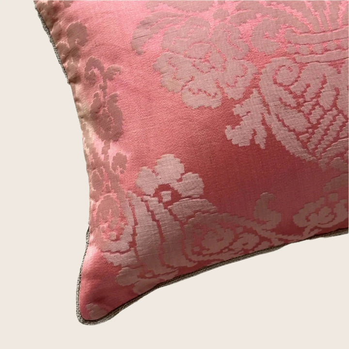 Antique Silk Damask Lumbar Pillow