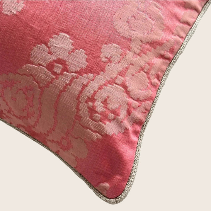 Antique Silk Damask Lumbar Pillow