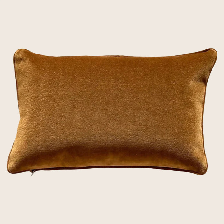 Vintage Silk Embroidery Lumbar Pillow, Chrysanthemum Ember