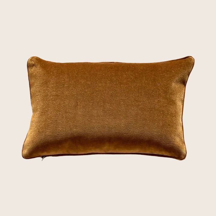 Vintage Silk Embroidery Lumbar Pillow, Chrysanthemum Ember