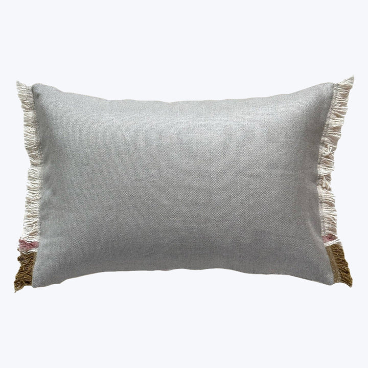 Handspun Cotton Apron Pocketed Lumbar Pillow