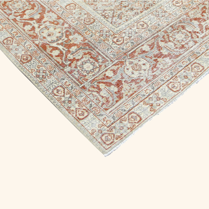 Charcoal Vintage Antique Traditional Tabriz Wool Rug - 9'3" x 12'6"