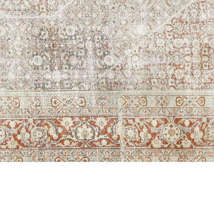 Charcoal Vintage Antique Traditional Tabriz Wool Rug - 9'3" x 12'6"