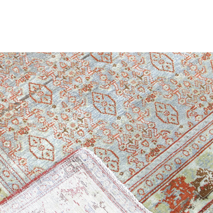 Blue Vintage Antique Traditional Senne Wool Rug - 4'5" x 6'3"