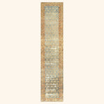 Blue Vintage Antique Traditional Melayer Wool Runner - 3' x 13'3"
