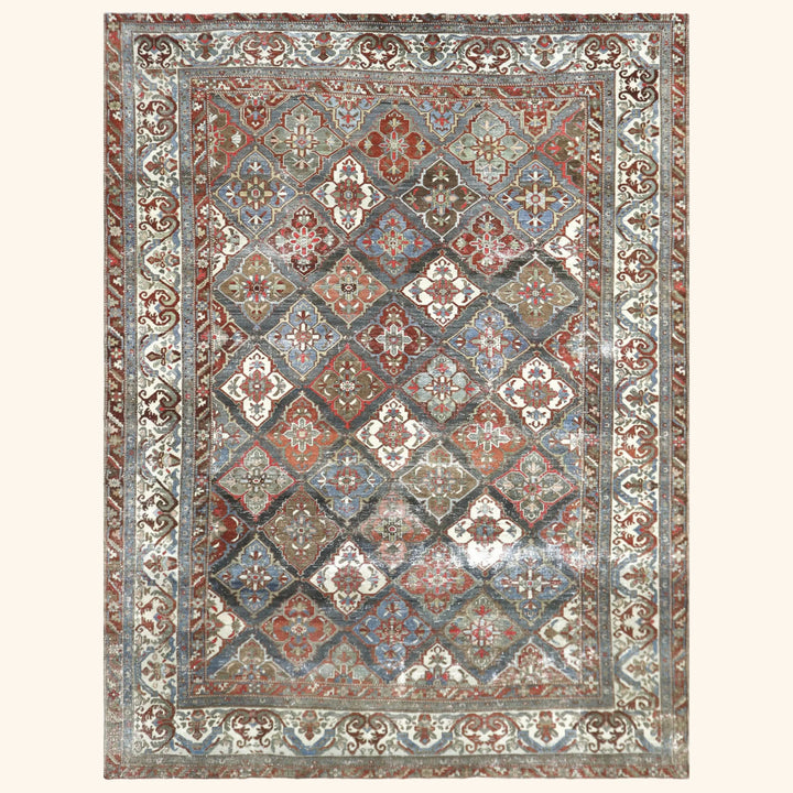 Vintage Antique Traditional Baktiari Wool Rug - 12'3" x 16'3"