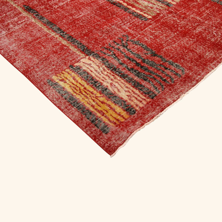 Multicolored Vintage Antique Traditional Deco Wool Rug - 6'6" x 9'9"