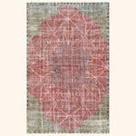 Red Vintage Antique Traditional Deco Wool Rug - 6'6" x 10'3"