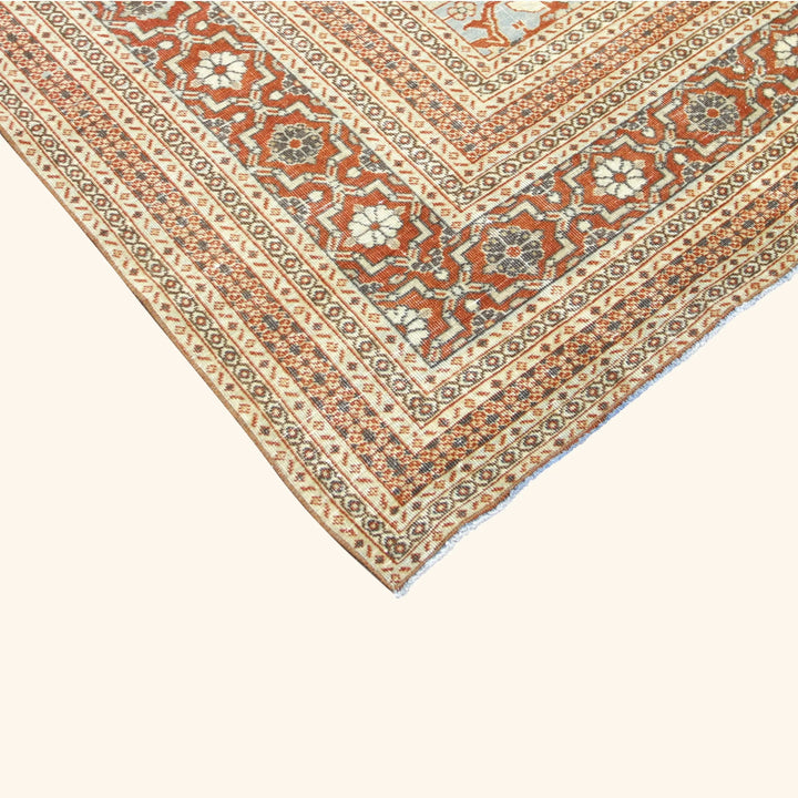 Blue Vintage Antique Traditional Tabriz Wool Rug - 9'3" x 12'11"