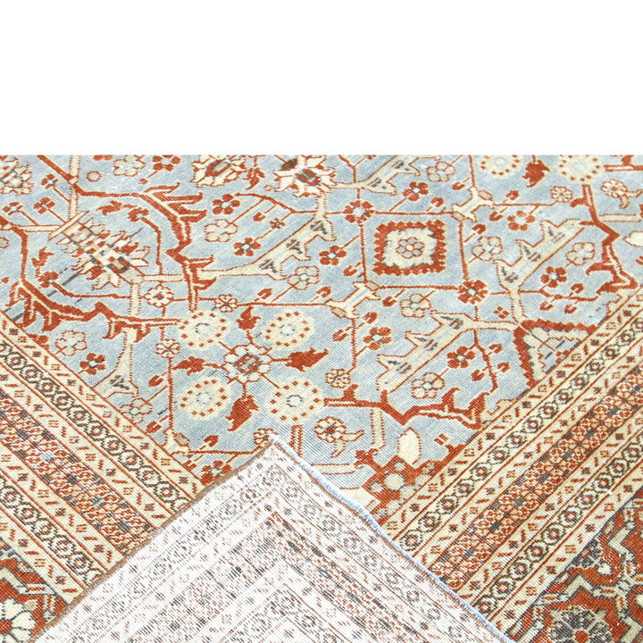 Blue Vintage Antique Traditional Tabriz Wool Rug - 9'3" x 12'11"
