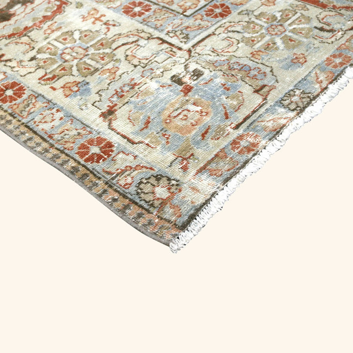 Ivory Vintage Antique Traditional Tabriz Wool Rug - 8'2" x 11'9"