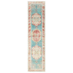 Blue Vintage Antique Traditional Oushak Wool Runner - 2'7" x 10'6"