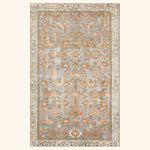 Blue Vintage Antique Traditional Melayer Wool Rug - 4'3" x 6'8"