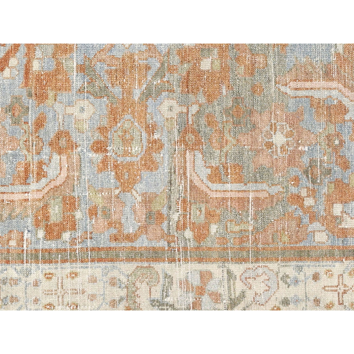 Blue Vintage Antique Traditional Melayer Wool Rug - 4'3" x 6'8"