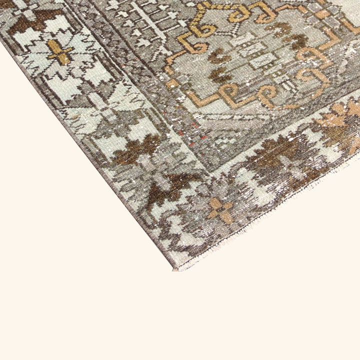 Taupe Vintage Antique Traditional Melayer Wool Rug - 4'2" x 6'7"